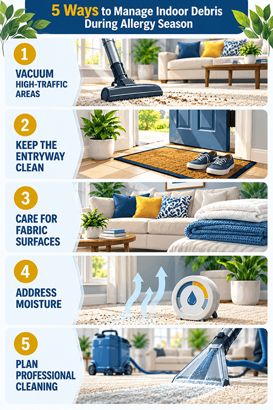 Managing indoor debris during allergy season