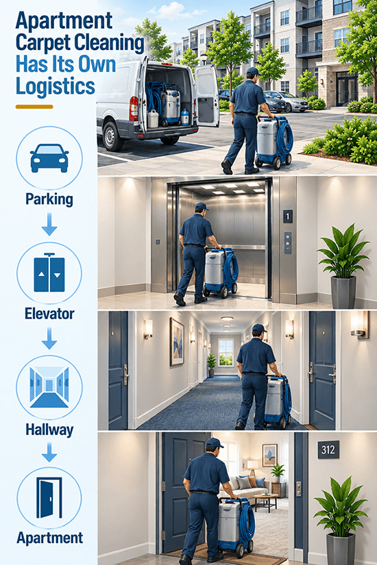Apartment carpet cleaning logistics in Columbia MD