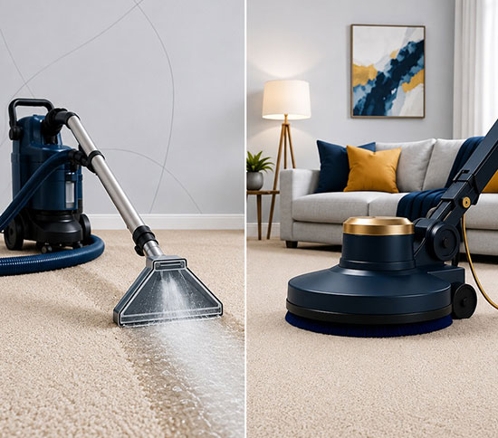 Steam cleaning vs low-moisture carpet cleaning comparison