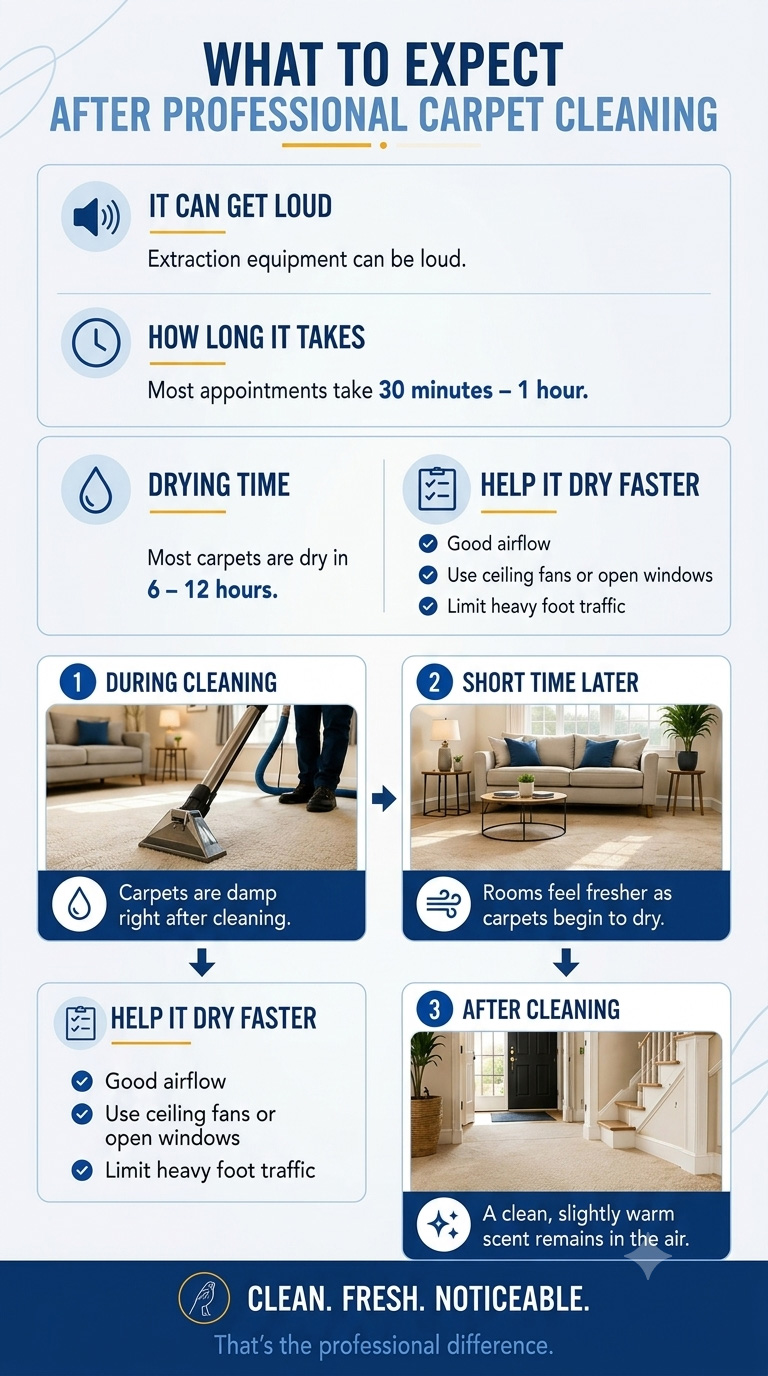 What to expect during and after a professional carpet cleaning visit in Columbia, MD
